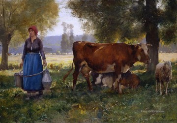  Pre Malerei - Laitiere Leben Bauernhof Realismus Julien Dupre